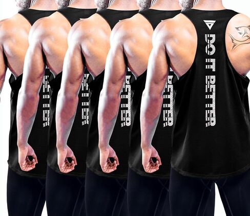 Boyzn Men's 1, 3 or 5 Pack Y-Back Workout Tank Tops, Athletic Muscle Gym Tank Tops, Fitness Bodybuilding Sleeveless T-Shirts in Kuwait