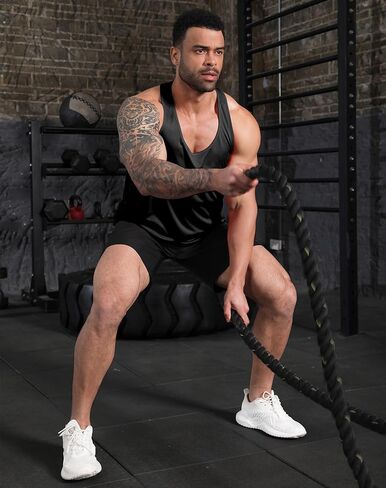 Boyzn Men's 1, 3 or 5 Pack Y-Back Workout Tank Tops, Athletic Muscle Gym Tank Tops, Fitness Bodybuilding Sleeveless T-Shirts in Kuwait