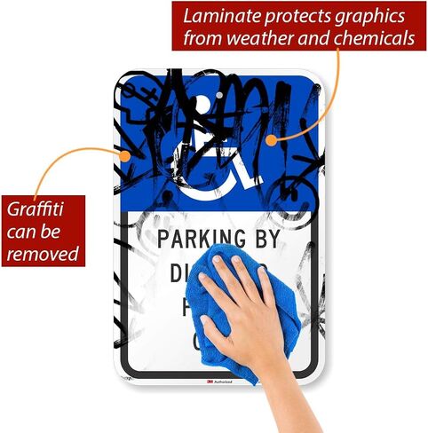 SmartSign "Parking By Disabled Permit Only" Sign | 12" x 18" 3M Engineer Grade Reflective Aluminum in Saudi Arabia
