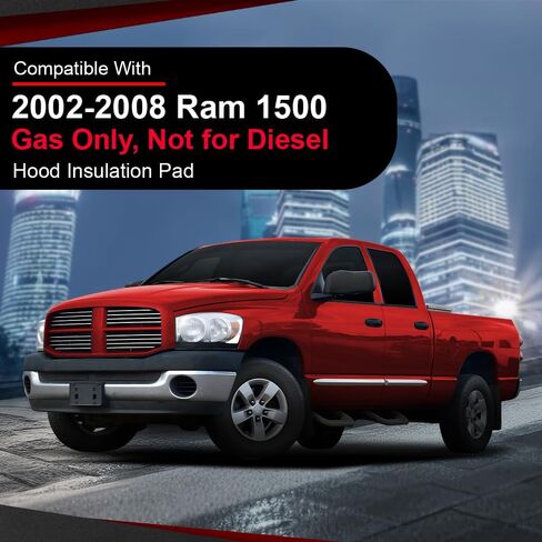 CROSSDESIGN Hood Insulation Pad 1/2" Heat Blanket & Clips Compatible with Dodge Ram 1500 2002-2008/ Fit Dodge Ram 2500 3500 2003-2009 Black in Saudi Arabia