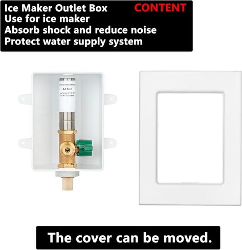 1/2 inch Crimp PEX-B Pre-Assembled Ice Maker Outlet Box Valve 1/4 inch Recessed Refrigerator Water Line Wall Box with Shut Off Valve LI-ZBQH-520 in Kuwait