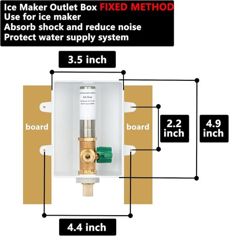 1/2 inch Crimp PEX-B Pre-Assembled Ice Maker Outlet Box Valve 1/4 inch Recessed Refrigerator Water Line Wall Box with Shut Off Valve LI-ZBQH-520 in Kuwait