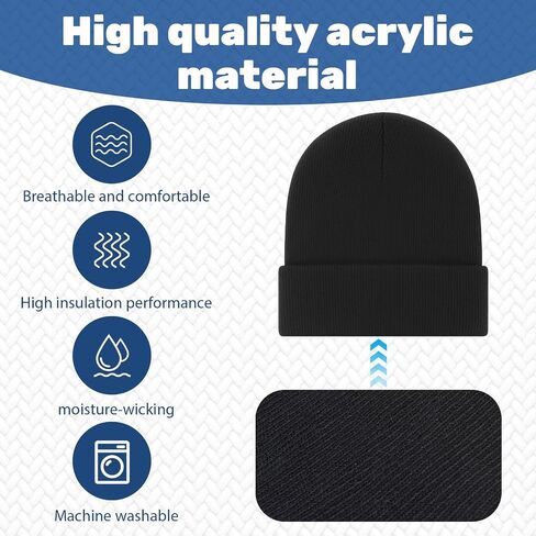 25 Pack Winter Hats, Unisex Thermal Winter Hat, Warm Cozy Knitted Cuffed Skull Cap, Bulk Bundle Black in Saudi Arabia
