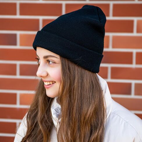 25 Pack Winter Hats, Unisex Thermal Winter Hat, Warm Cozy Knitted Cuffed Skull Cap, Bulk Bundle Black in Saudi Arabia