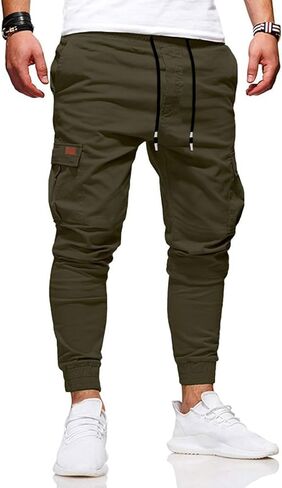 بنطال كارجو كاجوال للرجال من HUNGSON بقصة ضيقة مع بنطال طويل برباط in Kuwait