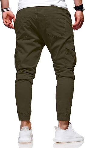 بنطال كارجو كاجوال للرجال من HUNGSON بقصة ضيقة مع بنطال طويل برباط in Kuwait