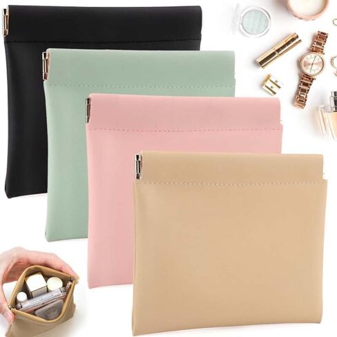 4 PCS Small Makeup Bag for Purse, Mini Portable Cosmetic Bags for Women, Coin Purse Lipstick Cosmetic Accessories Organizer, Small Travel Kit Storage Pouch in Saudi Arabia