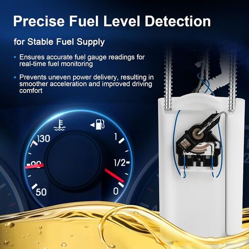 Electric Fuel Pump Assembly w/Level Sensor & Sending Unit Compatible with 2000 2001 2002 2003 Cadillac Escalade, Chevy Tahoe, GMC Yukon (4.8L 5.3L 6.0L), Replaces E3508M in Saudi Arabia