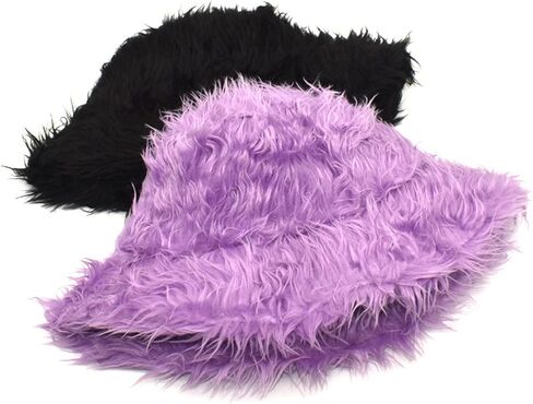 Fuzzy Warm Bucket Hat Plush Fisherman Hat Cotton Bucket Hats Classic Cloche Winter Hat in Saudi Arabia