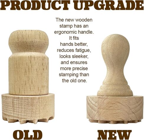 OLYCRAFT Wood Clay Stamp with Handle 1.8x1 inch Love Paw Wooden Stamp Wood Handle Pottery Tools Stamps Natural Round Wood Stamp Small Mini Stamp for Valentine's Day Clay and Ceramic Craft Making in Kuwait