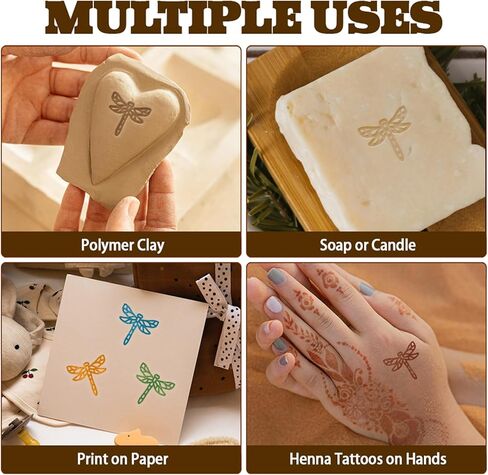 OLYCRAFT Wood Clay Stamp with Handle 1.8x1 inch Love Paw Wooden Stamp Wood Handle Pottery Tools Stamps Natural Round Wood Stamp Small Mini Stamp for Valentine's Day Clay and Ceramic Craft Making in Kuwait