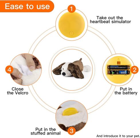Puppy Toy Heartbeat Toy, Puppy Heartbeat Toy for Dog Anxiety Relief and Calming Aid, Heartbeat Stuffed Anima for Puppy Sleep Aid Crate Training Comfort, Puppy Essentials in Saudi Arabia
