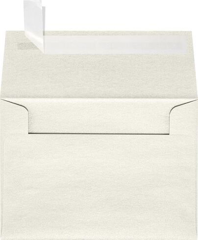 LUXPaper A1 Invitation Envelope in 80 lb Silver Metallic for 3 1/2 x 4 7/8 Cards, Printable Envelopes for Invitations, with Peel and Press, 50 Pack, Envelope Size 3 5/8 x 5 1/8 (Silver) in Saudi Arabia