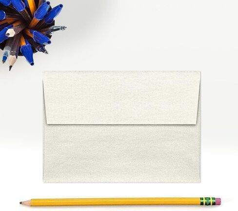 LUXPaper A1 Invitation Envelope in 80 lb Silver Metallic for 3 1/2 x 4 7/8 Cards, Printable Envelopes for Invitations, with Peel and Press, 50 Pack, Envelope Size 3 5/8 x 5 1/8 (Silver) in Saudi Arabia