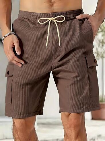 Men's Cargo Shorts Elastic Waist Loose Lightweight Comfortable Shorts in Saudi Arabia