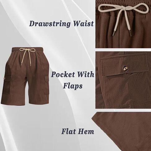 Men's Cargo Shorts Elastic Waist Loose Lightweight Comfortable Shorts in Saudi Arabia