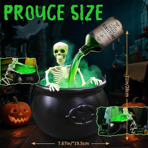 ديكور الهالوين للداخل - 2025 ديكور نيوكولدرون للهالوين، يتميز بجماجم مخيفة وزجاجات جرعة، مثالي للاختيار الأمثل لديكورات المنزل المسكون in Kuwait