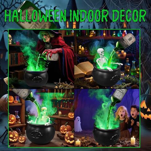 ديكور الهالوين للداخل - 2025 ديكور نيوكولدرون للهالوين، يتميز بجماجم مخيفة وزجاجات جرعة، مثالي للاختيار الأمثل لديكورات المنزل المسكون in Kuwait