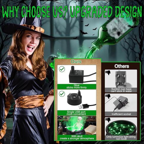 ديكور الهالوين للداخل - 2025 ديكور نيوكولدرون للهالوين، يتميز بجماجم مخيفة وزجاجات جرعة، مثالي للاختيار الأمثل لديكورات المنزل المسكون in Kuwait