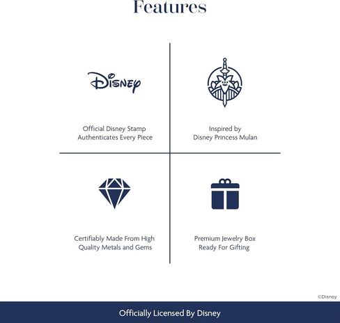 Jewelili Enchanted Disney Fine Jewelry 10K White and Rose Gold 1/5 Cttw Diamond Mulan Promise Ring in Saudi Arabia