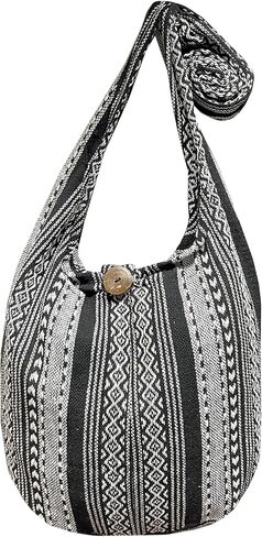 حقيبة كروس هيبي منسوجة - حقيبة كتف هوبو سلينغ - محفظة ماسنجر بوهو من القطن التايلاندي - متوسطة in Kuwait