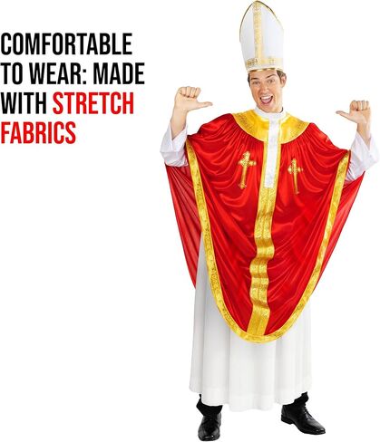 Morph Pope Costume For Adult Men, Bishop Costumes For Adults, Pope Costume Mens, Funny Halloween Costumes For Men in Saudi Arabia