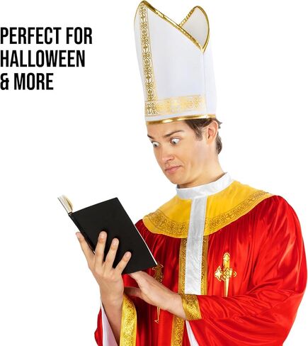 Morph Pope Costume For Adult Men, Bishop Costumes For Adults, Pope Costume Mens, Funny Halloween Costumes For Men in Saudi Arabia