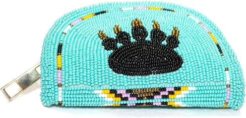 Handmade Beaded Coin Purse For Women,Inspired By Native American Style Seed Beaded Coin Pouch,Beaded Coin Wallet (Turquoise) in Kuwait