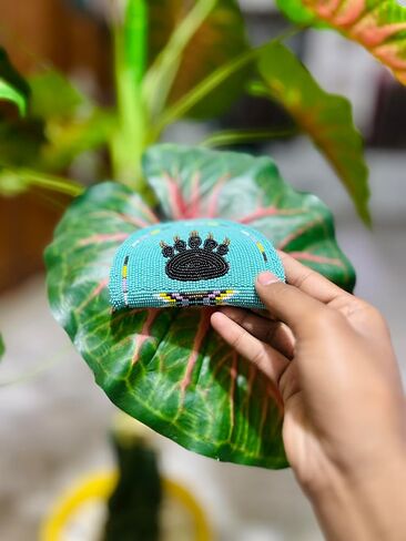 Handmade Beaded Coin Purse For Women,Inspired By Native American Style Seed Beaded Coin Pouch,Beaded Coin Wallet (Turquoise) in Kuwait