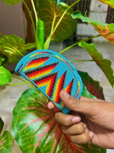 Handmade Beaded Coin Purse For Women,Inspired By Native American Style Seed Beaded Coin Pouch,Beaded Coin Wallet (Turquoise) in Kuwait