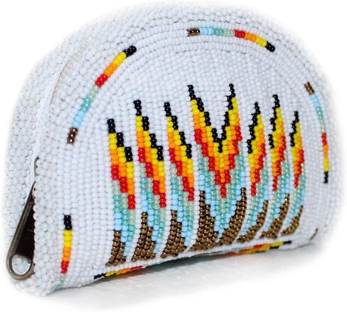 Handmade Beaded Coin Purse For Women,Inspired By Native American Style Seed Beaded Coin Pouch,Beaded Coin Wallet (Turquoise) in Kuwait