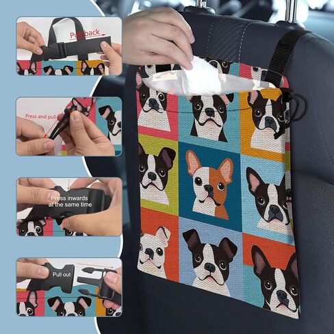 حقيبة قمامة السيارة ذات الألوان المائية والزهور البرية، حقيبة قمامة السيارة الصغيرة معلقة خلف المقعد، حقيبة قمامة السيارة برباط مع مشبك قابل للتعديل، ملحقات السيارة للتخييم والسفر in Kuwait
