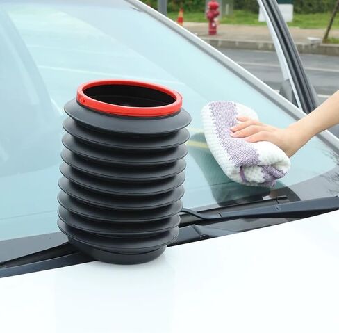 1Pcs Travel Collapsible Car Trash Bucket Can Bin,Leak Proof, Automotive Container,Foldable Garbage Can Camping for Gardening，Storage for Front Back Seat Accessories for Auto Office Home in Saudi Arabia