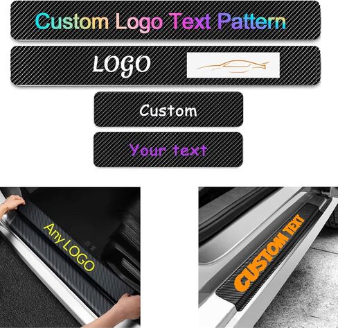 Custom Car Door Sill Protector Personalized Text/Logo Decal Decorative Carbon Fiber Anti-Scratch Sticker Entry Guard Décor in Saudi Arabia
