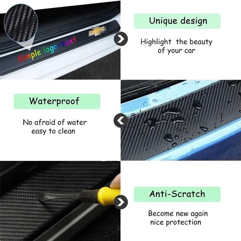 Custom Car Door Sill Protector Personalized Text/Logo Decal Decorative Carbon Fiber Anti-Scratch Sticker Entry Guard Décor in Saudi Arabia