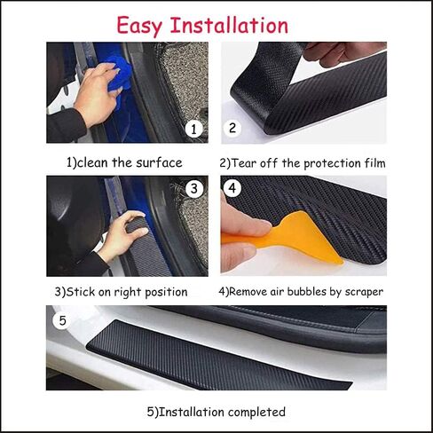 Custom Car Door Sill Protector Personalized Text/Logo Decal Decorative Carbon Fiber Anti-Scratch Sticker Entry Guard Décor in Saudi Arabia