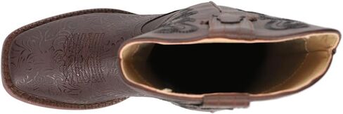 ROPER Womens Kacey Embroidered Square Toe Casual Boots Mid Calf Low Heel 1-2" - Brown in Saudi Arabia