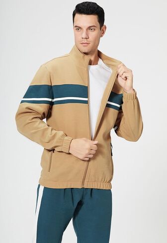 HUNGSON Men's Sweatshirt Suit 2 Piece Outfit Casual Zipper Jackets Sports Jogging Tracksuits Set in Kuwait