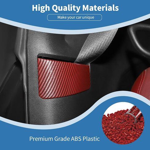 for Challenger Seat Belt Trim Cover Fit for Dodge Challenger 2010-2023 Red Carbon Fiber Interior Accessories 2pcs in Saudi Arabia