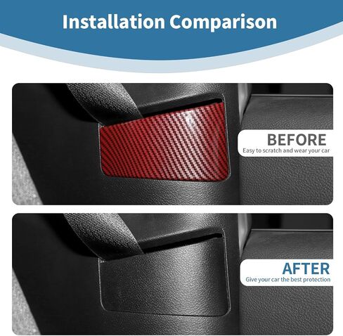 for Challenger Seat Belt Trim Cover Fit for Dodge Challenger 2010-2023 Red Carbon Fiber Interior Accessories 2pcs in Saudi Arabia