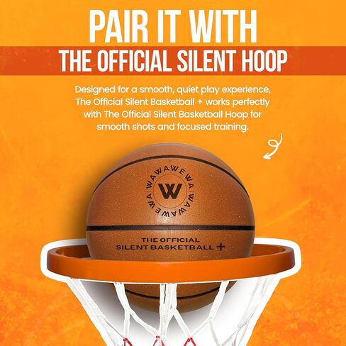 WAWAWEWA The Official Silent Basketball + (New) | Size 7 (29.5") ; Grooved Airless Foam Basketball for Quiet Dribbling and Indoor Training in Kuwait