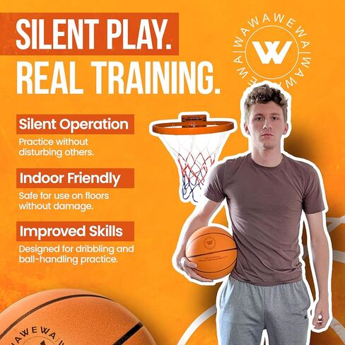 WAWAWEWA The Official Silent Basketball + (New) | Size 7 (29.5") ; Grooved Airless Foam Basketball for Quiet Dribbling and Indoor Training in Kuwait