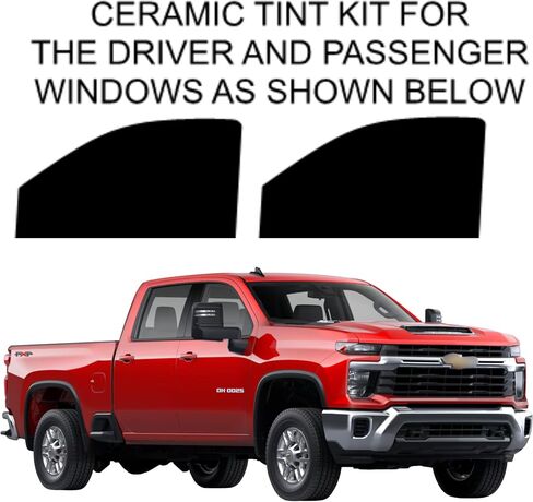 صبغة سيراميك مسبقة القطع لسيارة Chevy Silverado 3500 4 أبواب 2020-2025 لمنع أكثر من 99% من الأشعة فوق البنفسجية الضارة بسمك 2 مل من درجة المتجر تستخدم رفضًا فائقًا للحرارة، لمسة نهائية احترافية (20% الكل) in Kuwait