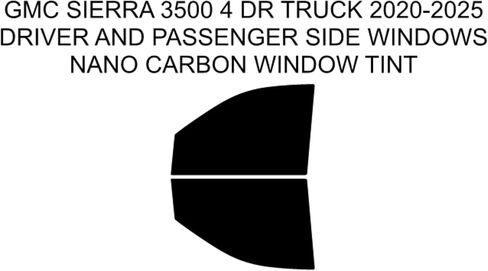 مجموعة ألوان كربون نانو مسبقة القطع لشاحنة GMC Sierra 3500 4 DR 2020-2025 للسائق والركاب التي تعمل بنظام Windows مقطوعة لتناسب نظام Windows الخاص بك.. (15% الكل) in Kuwait