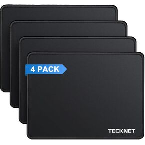 لوحة ماوس TECKNET مكونة من 3 قطع مع خياطة مضادة للاهتراء، وسطح مقاوم للماء وقاعدة مطاطية غير قابلة للانزلاق مع حواف مخيطة، حصيرة ماوس للألعاب للكمبيوتر المحمول، متوافقة مع الليزر والفئران الضوئية - أسود in Kuwait