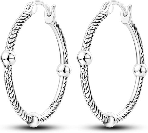 925 Sterling Silver Hoop Earrings for Women, Small and Large Trendy Hoops Hypoallergenic Huggie Earrings Statement Fashion Jewelry Gifts for Sensitive Ear - Double Loop in Saudi Arabia