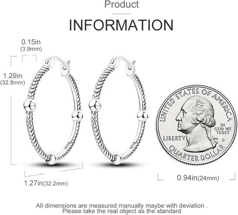 925 Sterling Silver Hoop Earrings for Women, Small and Large Trendy Hoops Hypoallergenic Huggie Earrings Statement Fashion Jewelry Gifts for Sensitive Ear - Double Loop in Saudi Arabia