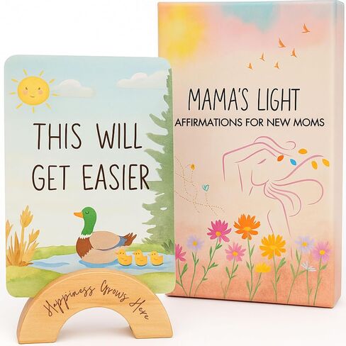 New Mom Affirmation Cards with Stand, 3.75" x 5.25" (Pack of 30), Postpartum Gift for New Mom Self Care in Saudi Arabia
