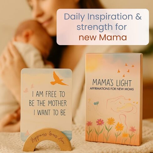New Mom Affirmation Cards with Stand, 3.75" x 5.25" (Pack of 30), Postpartum Gift for New Mom Self Care in Saudi Arabia
