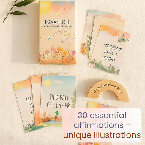 New Mom Affirmation Cards with Stand, 3.75" x 5.25" (Pack of 30), Postpartum Gift for New Mom Self Care in Saudi Arabia